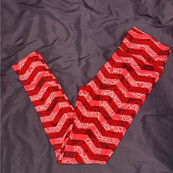 BN* Red‎ and Pink Patterned Leggings (one size) - Picture 1 of 2